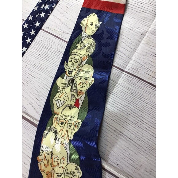 Vintage US Presidents Characture Faces Neck Tie - Picture 4 of 16